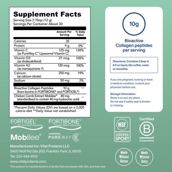 |HCPM15X| Bone & Joint Support | Supplement Facts